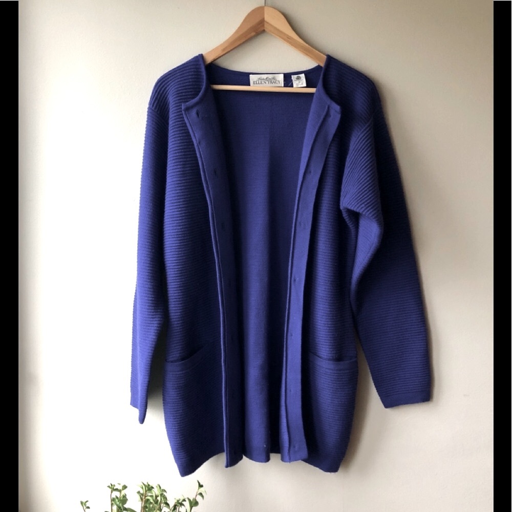 VTG 100%Wool Linda Allard for Ellen Tracy Cardigan